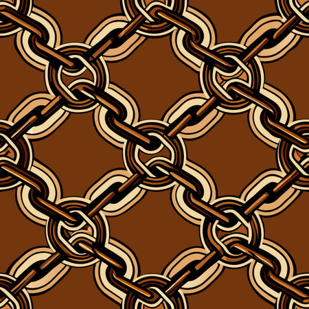 Realistic Set of Horizontal Steel Chains with Links and Shadersのイラスト素材