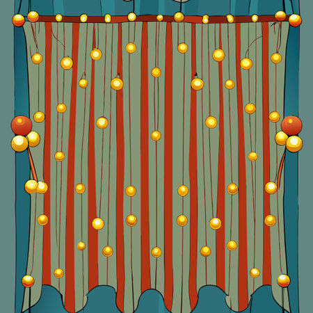 Enchanting Curtain Adorned with Luminous Lightsのイラスト素材