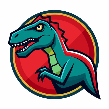 Colorful Solid Color Illustration of a Mighty Dinosaurのイラスト素材