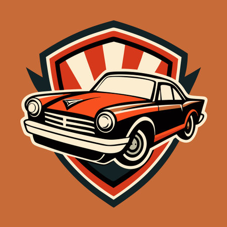 Vintage Classic Car Logo Emblem with Retro Styleのイラスト素材