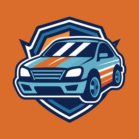 Solid Colored Illustration Featuring a Car Logo Designのイラスト素材