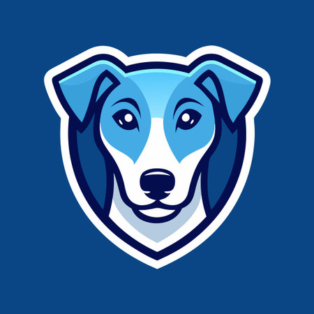 Solid-Colored Illustration of a Playful Dog in an Energetic Poseのイラスト素材