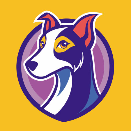 Solid Color Illustration of a Dog: A Minimalist Canine Portraitのイラスト素材