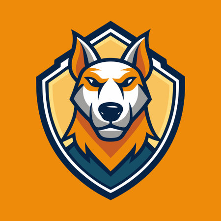 Solid Color Dog Illustration with a Modern and Minimalist Designのイラスト素材
