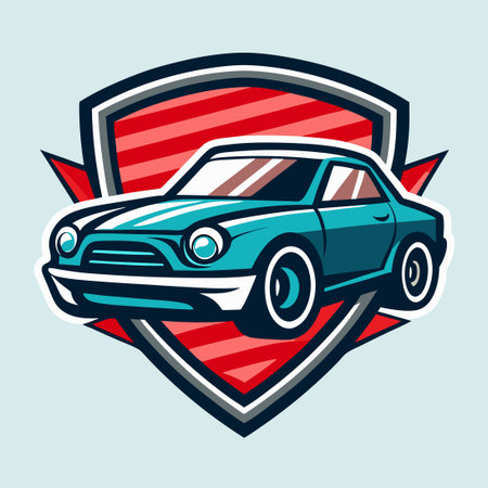 Solid Color Car Logo Illustration for Brand Identity and Promotionのイラスト素材