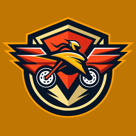 Creative Motocross Design on a Solid Black Background with Bold Illustrationのイラスト素材