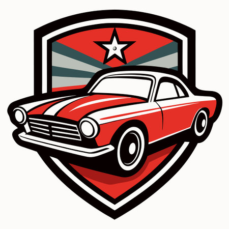 Official Logo of a Classic Vintage Automobileのイラスト素材