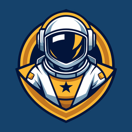 Intricate Astronaut Silhouette Illustration with Solid Color Backgroundのイラスト素材