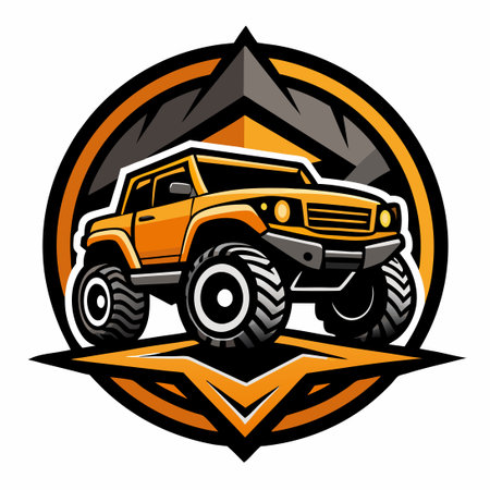 Striking Logo Featuring an Off-Road Car Illustration for Adventurous Venturesのイラスト素材