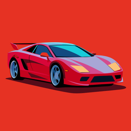 Modern Automobile Logo Illustration on Solid Color Background