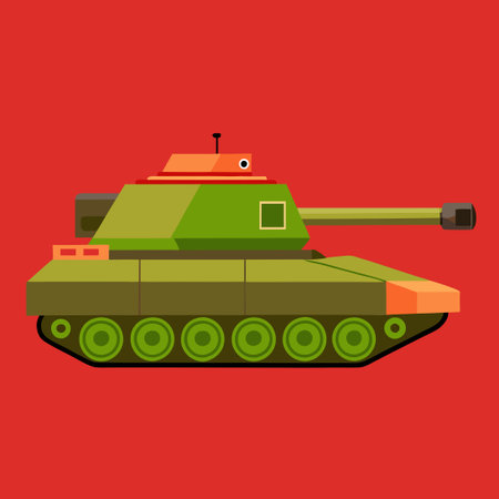 Minimalist Solid Color Tank Illustration with Clean Linesのイラスト素材
