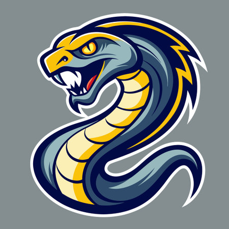 Solid Color Illustration of a Coiled Snake with Intricate Scales