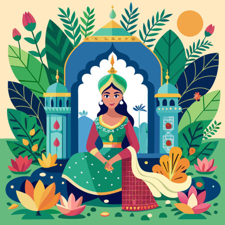 Exquisite Andalusian Monogram Adorned with Intricate Arabesque Filigreeのイラスト素材