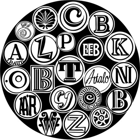 Complete Alphabet Circular Buttons in Vibrant Colors Vector Collectionのイラスト素材