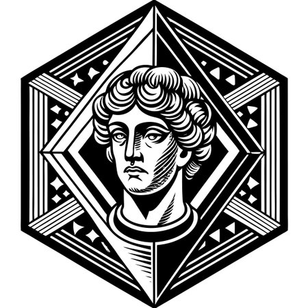 Creative Square Sculpture Post Concept with Artistic Detail and Symbolismのイラスト素材