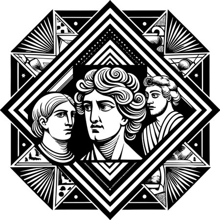 Creative Square Post Concept with Intriguing Sculpture Artのイラスト素材