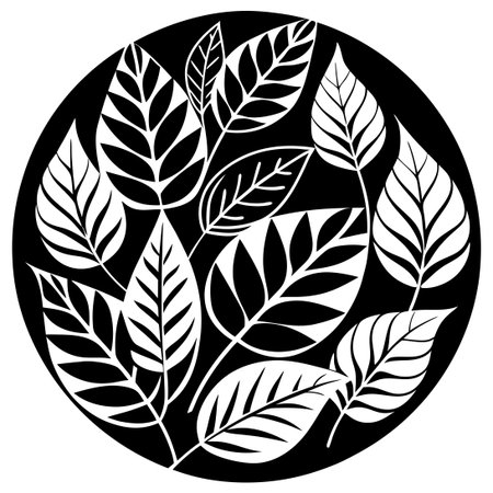 Abstract Minimalist Background with Elegant Botanical Leavesのイラスト素材