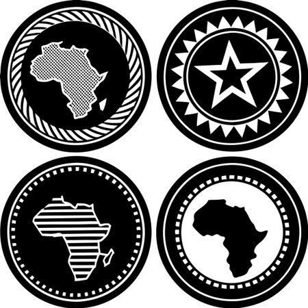 Vector Collection of Vibrant African Flag Buttonsのイラスト素材