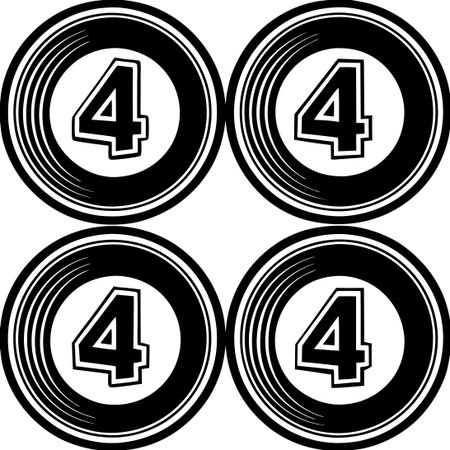 Colorful Buttons with Geometric Number Symbols Vector Illustrationのイラスト素材