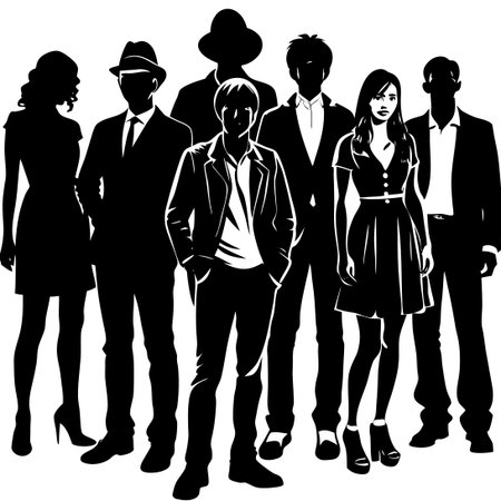 Comprehensive Collection of Isolated Human Silhouette Vectorsのイラスト素材