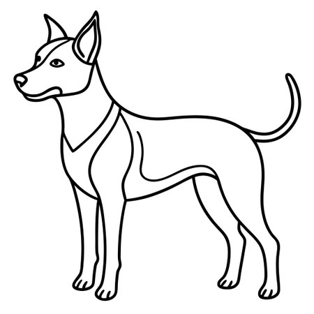 Continuous Line Drawing of an Isolated Dog Figure in Vector Formatのイラスト素材