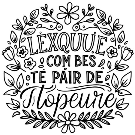 Intricate and Graceful French-Inspired Drawing with Elegant Scriptのイラスト素材