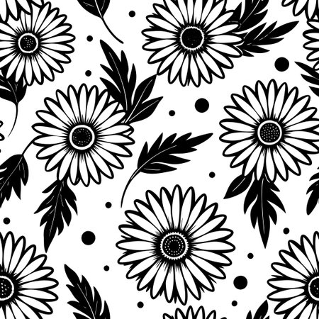Trendy Floral Seamless Pattern Adorned with Daisy Flowers (64)のイラスト素材