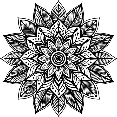 Intricate and Creative Coloring Page for Children and Adults: 'Beau'のイラスト素材