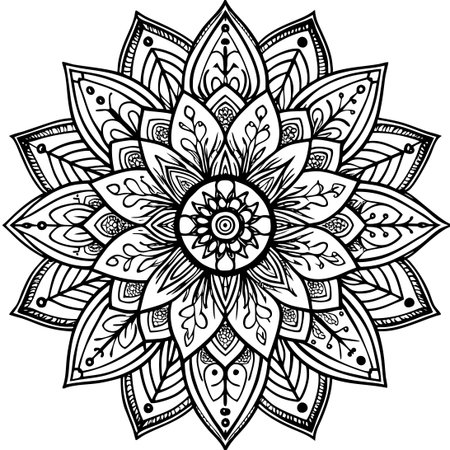 Hand-Drawn Coloring Pages for Kids and Adults: Unleash Your Inner Artistのイラスト素材