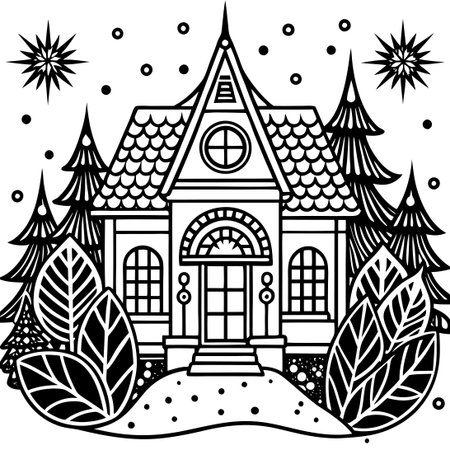 Intricate Hand Drawing Coloring Page for Adults and Kids with Animal Motifsのイラスト素材