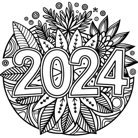 **** Intricate and Detailed Hand Drawing Coloring Page for Kids and Adultsのイラスト素材