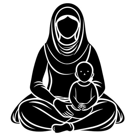 Faceless Individuals Sitting Together on a Couch, Isolated and Lost in Their Thoughtsのイラスト素材