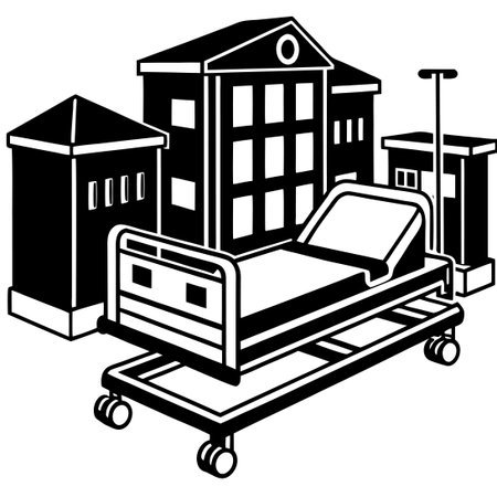 Isolated Vector Illustration of a Hospital Ward in Flat Styleのイラスト素材