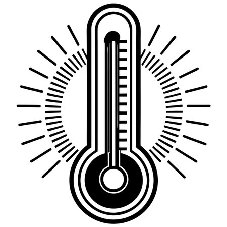 Detailed Digital Hand-Drawn Illustration of Thermometer Isolated on White Backgroundのイラスト素材