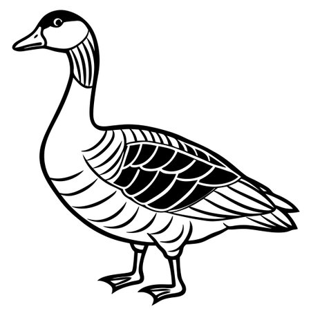 Minimalist Continuous Line Art of an Isolated Gooseのイラスト素材