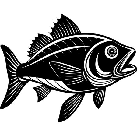 Intricate Vector Illustration Depicting Marine Fish Species in Vibrant Huesのイラスト素材