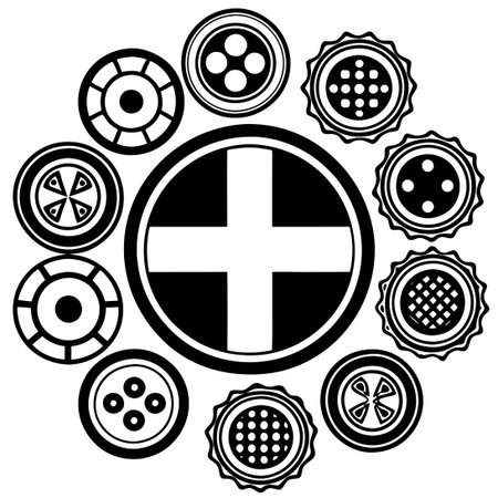 Extensive Collection of Vector-Based Malta Flag Buttonsのイラスト素材