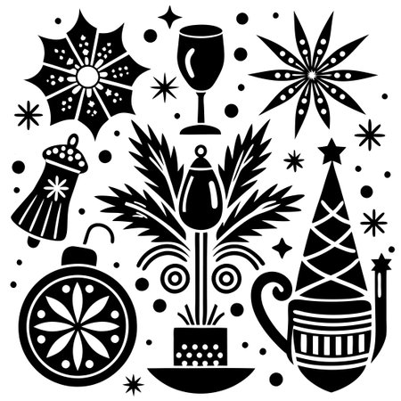 Comprehensive Vector Collection of New Year's Symbolsのイラスト素材