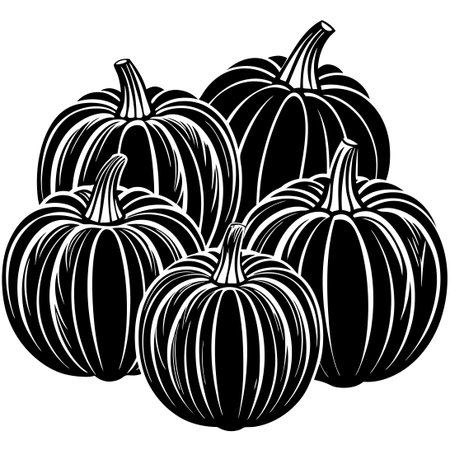 Isolated Orange Pumpkins in a Flat Style Vector Illustration Setのイラスト素材