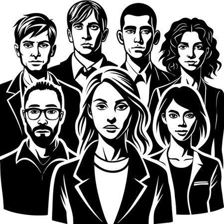 People Outline Sketch Collection Set Isolated Vector
