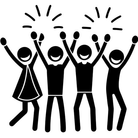 Joyful Stick Figure Sketch Celebrating Life's Abundanceのイラスト素材