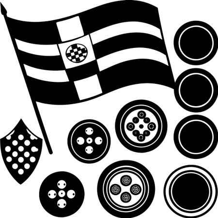 Comprehensive Collection of Vector Serbia Flag Buttonsのイラスト素材