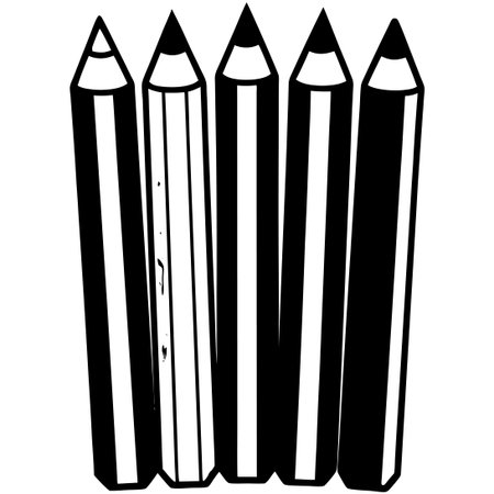 Assortment of Colored Pencils Arranged Neatly on a White Backgroundのイラスト素材