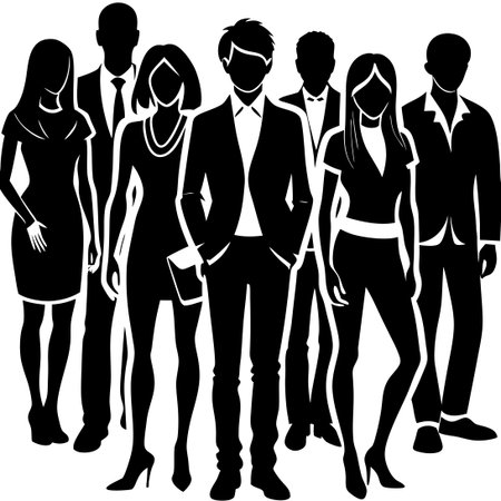 Comprehensive Vector Set of Multifarious Human Silhouettesのイラスト素材