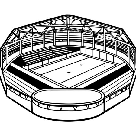 Outline Sketch of a Skating Rink on a Blank White Backgroundのイラスト素材
