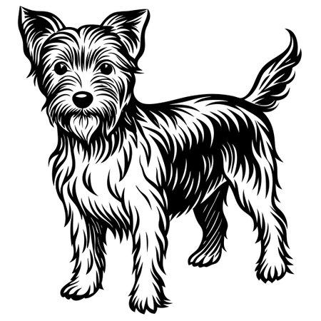 Vector Sketch Set of a Dog Isolated on a White Backgroundのイラスト素材