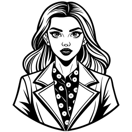 Intricate Black and White Sketch for Adult Coloring Book Pagesのイラスト素材