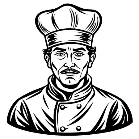 Sketch Set of Professional Chefs in Various Poses on a White Backgroundのイラスト素材