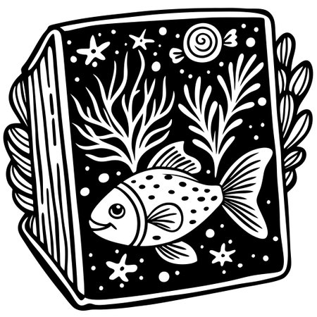 Hand-Drawn Depiction of Vibrant Underwater Life in the Oceanのイラスト素材