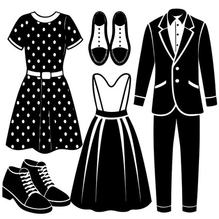 Comprehensive Vector Set of Stylish Clothing for Women and Menのイラスト素材